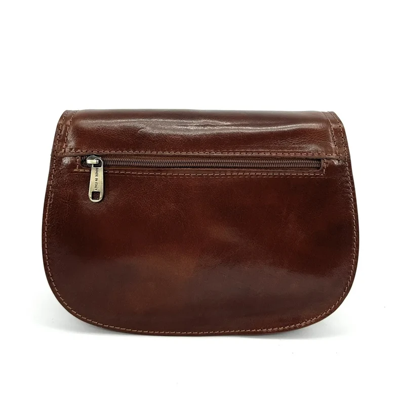 Sac bandoulière en cuir lisse SPENCER Châtaigne