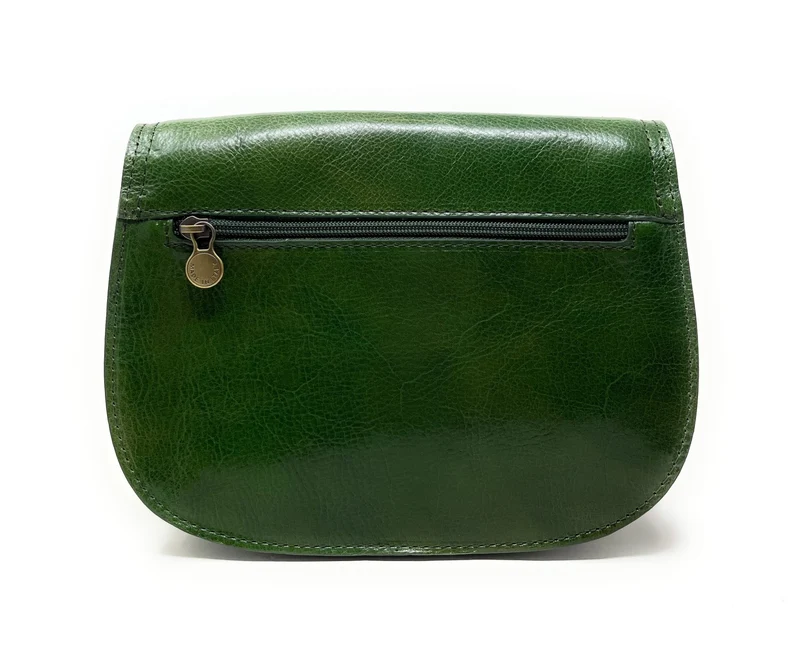 Sac bandoulière en cuir lisse SPENCER Kaki