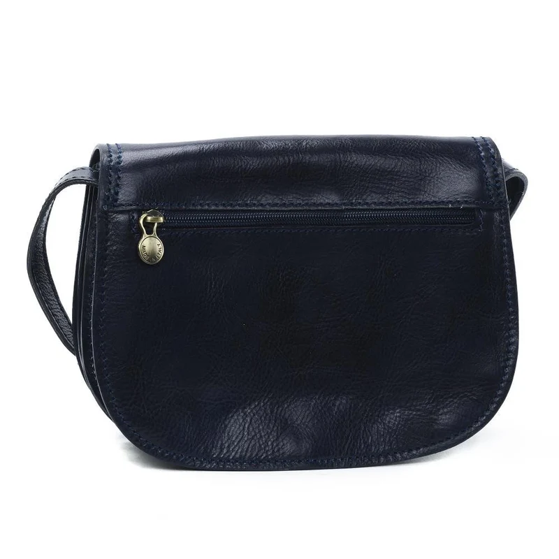 Sac bandoulière en cuir lisse SPENCER Bleu marine
