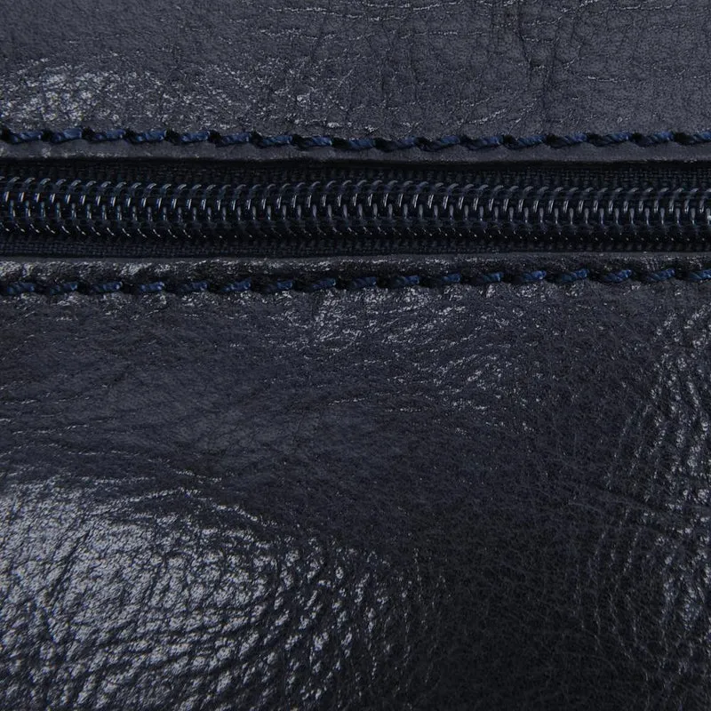 Sac bandoulière en cuir lisse SPENCER Bleu marine