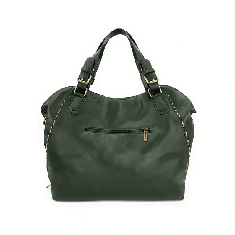 Sac porté épaule en cuir lisse CAMELIA Vert forêt
