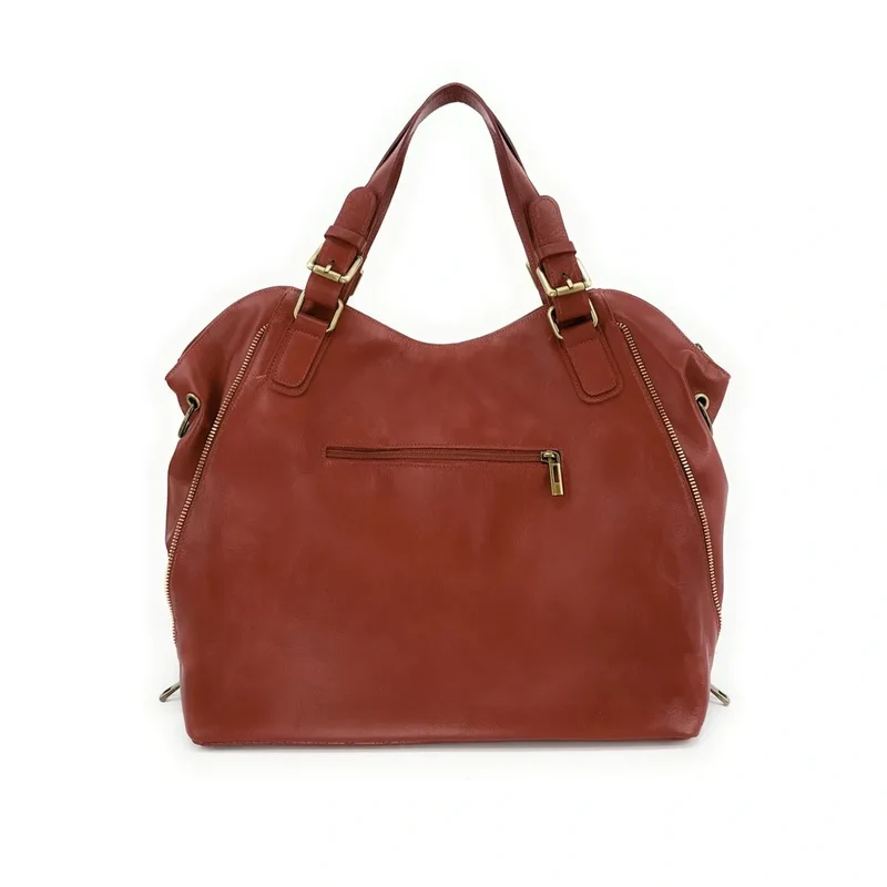 Sac porté épaule en cuir lisse CAMELIA Rouille