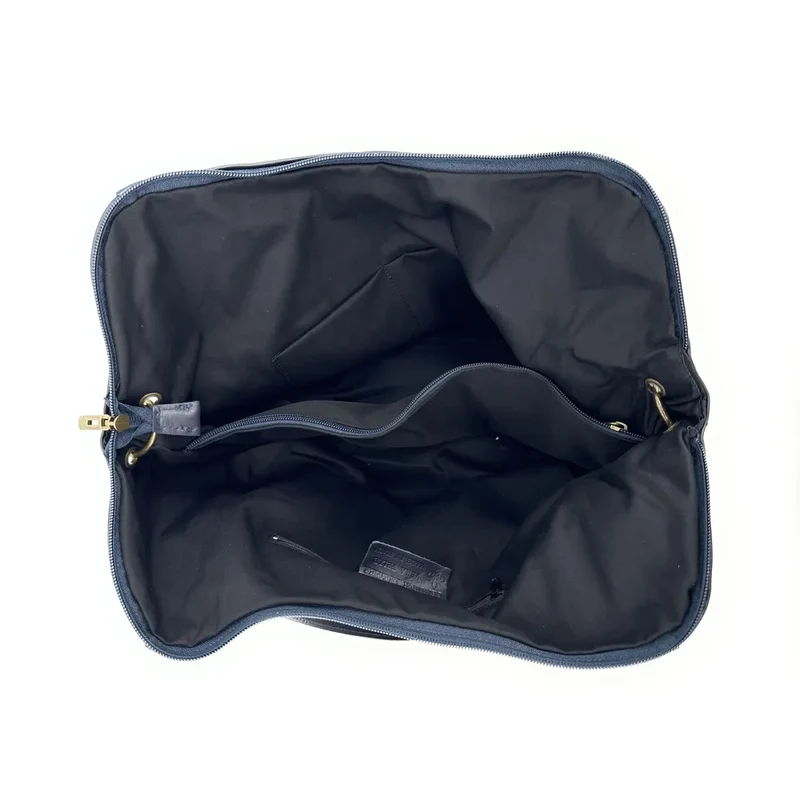 Sac porté épaule en cuir lisse CAMELIA Bleu marine