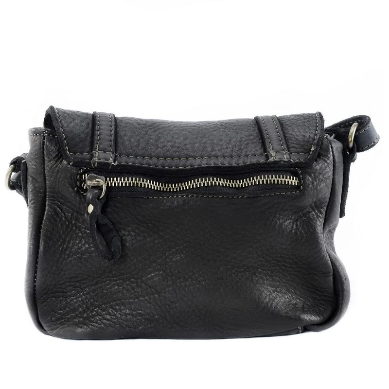 Sac à main en cuir souple vintage MELBOURNE Noir