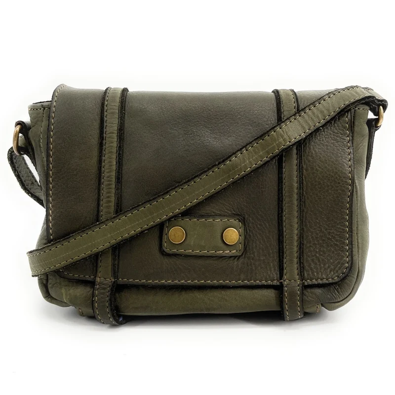 Sac à main en cuir souple vintage MELBOURNE Kaki