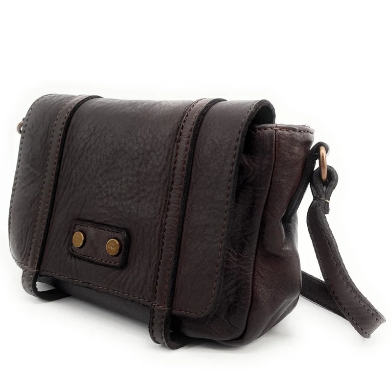 Sac à main en cuir souple vintage MELBOURNE Chocolat