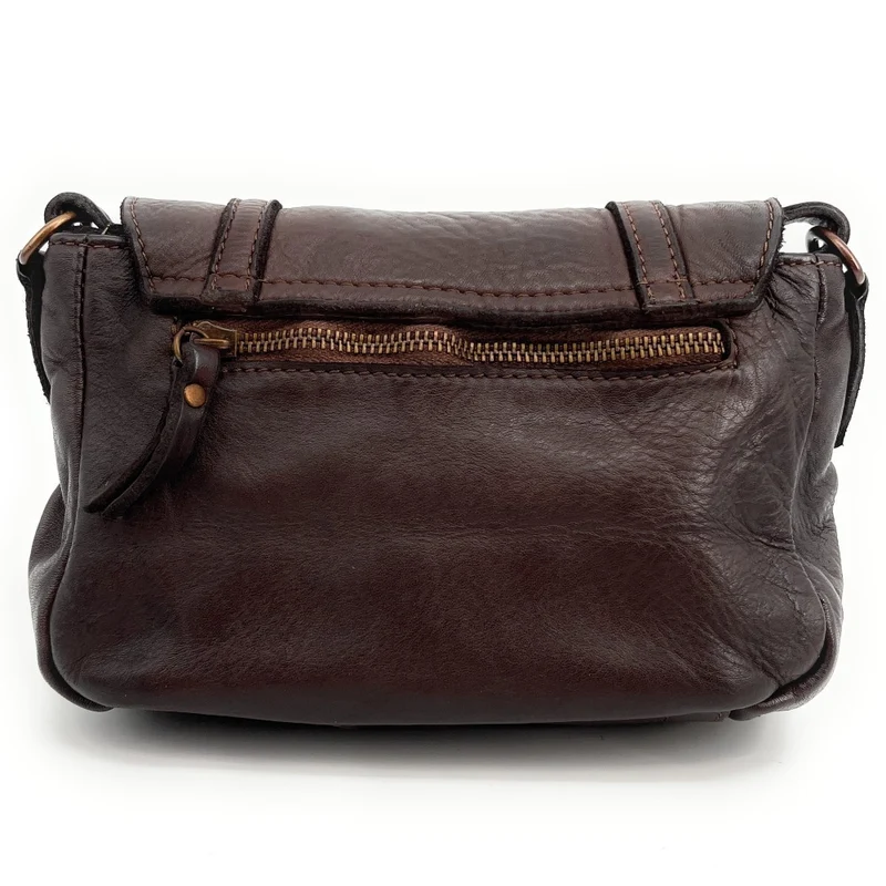 Sac à main en cuir souple vintage MELBOURNE Chocolat