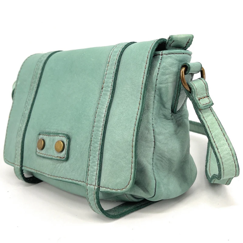 Sac à main en cuir souple vintage MELBOURNE Céladon