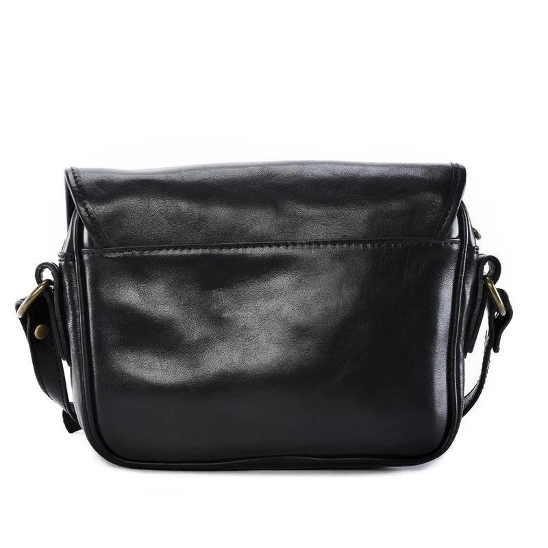 Sac bandoulière en cuir lisse MARIE STUART Noir