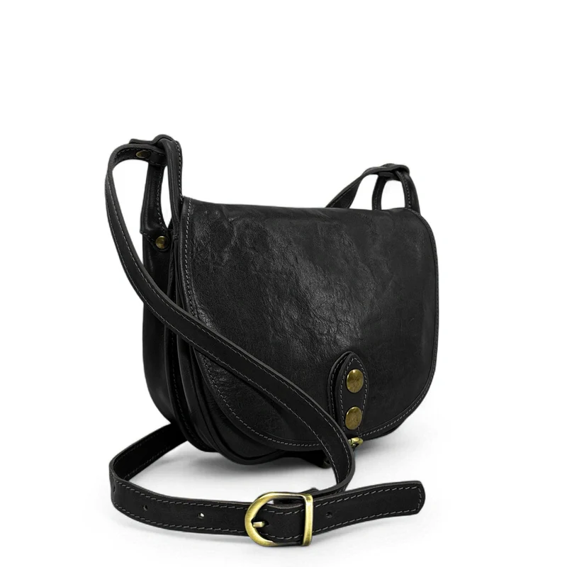 Sac bandoulière en cuir lisse LITTLE VERLAINE Noir