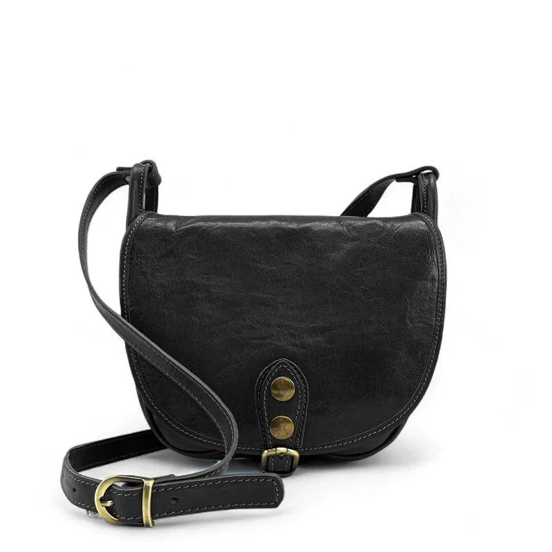 Sac bandoulière en cuir lisse LITTLE VERLAINE Noir