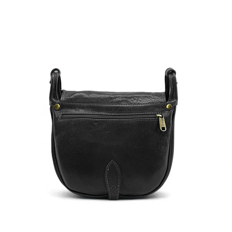 Sac bandoulière en cuir lisse LITTLE VERLAINE Noir