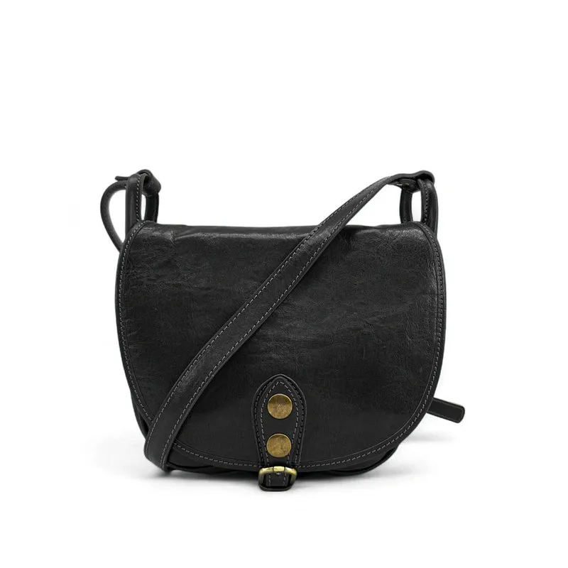 Sac bandoulière en cuir lisse LITTLE VERLAINE Noir