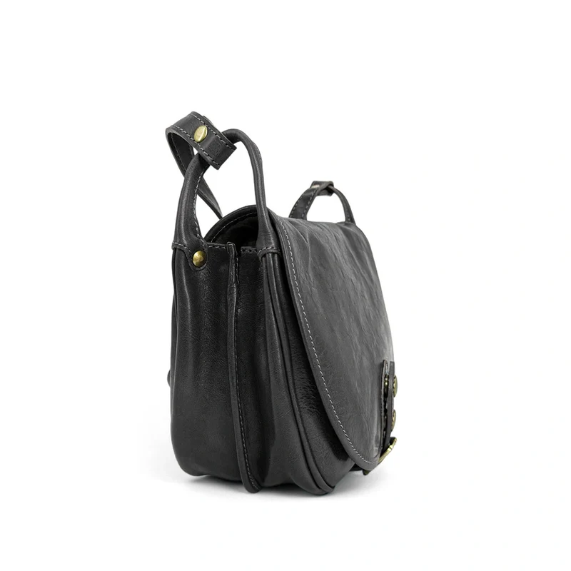 Sac bandoulière en cuir lisse LITTLE VERLAINE Noir