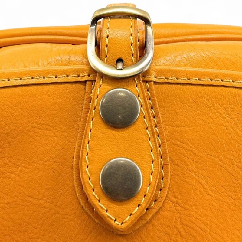 Sac bandoulière en cuir lisse VERLAINE Jaune tournesol