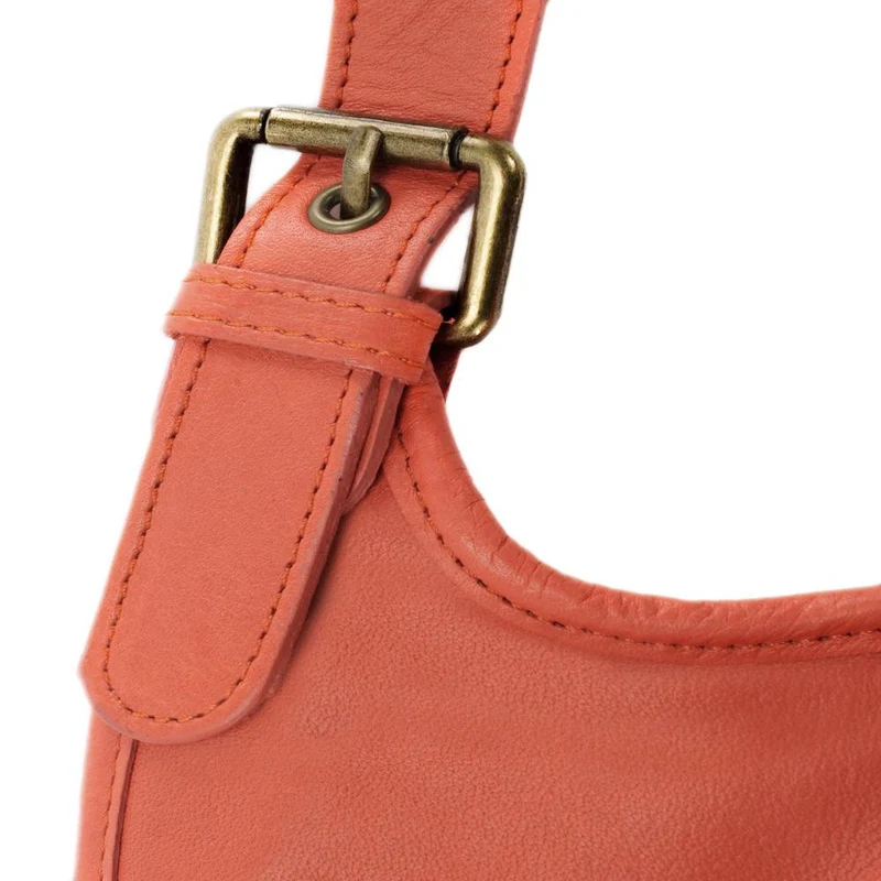 Sac besace cuir lisse CARTOUCHIERE Rouge brique