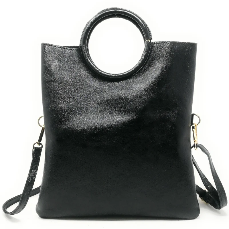 Sac à main en cuir irisé DAM DAM Noir irisé