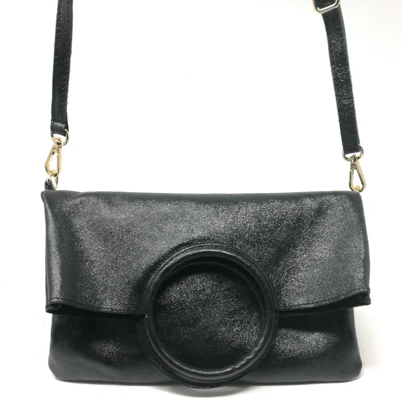 Sac à main en cuir irisé DAM DAM Noir irisé