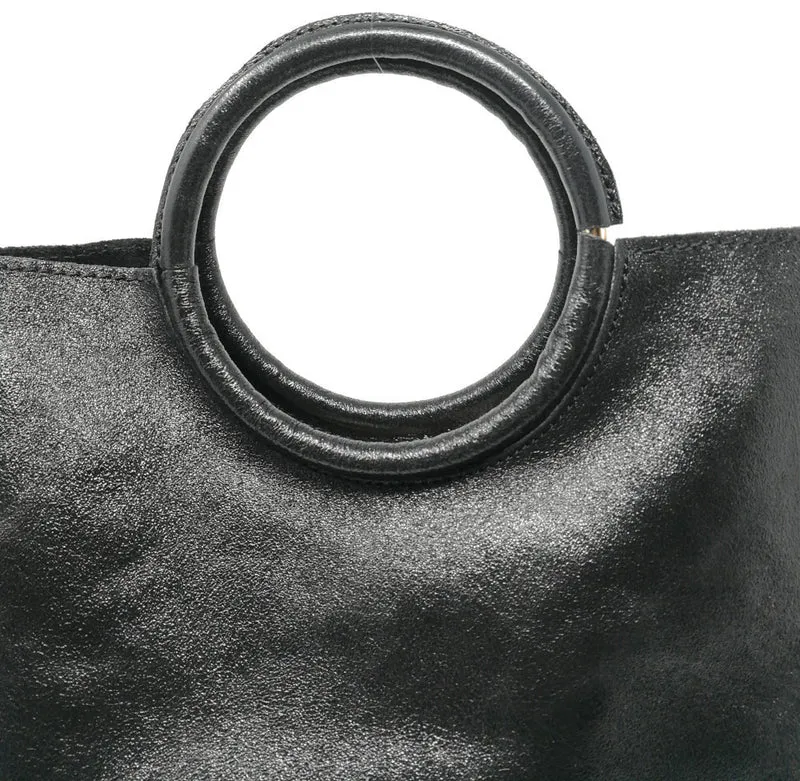 Sac à main en cuir irisé DAM DAM Noir irisé