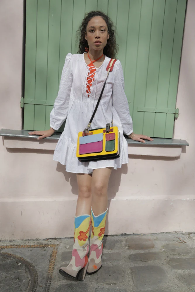 Sac cartable en cuir lisse PICADILLY CIRKUS rouge multicolore 10