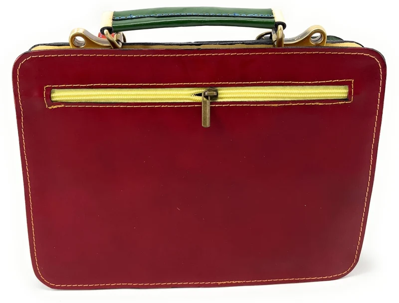 Sac cartable en cuir lisse PICADILLY CIRKUS rose fuchsia multicolore 28