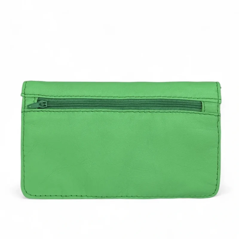 Pochette porte-monnaie en cuir lisse IMPRO Vert menthe