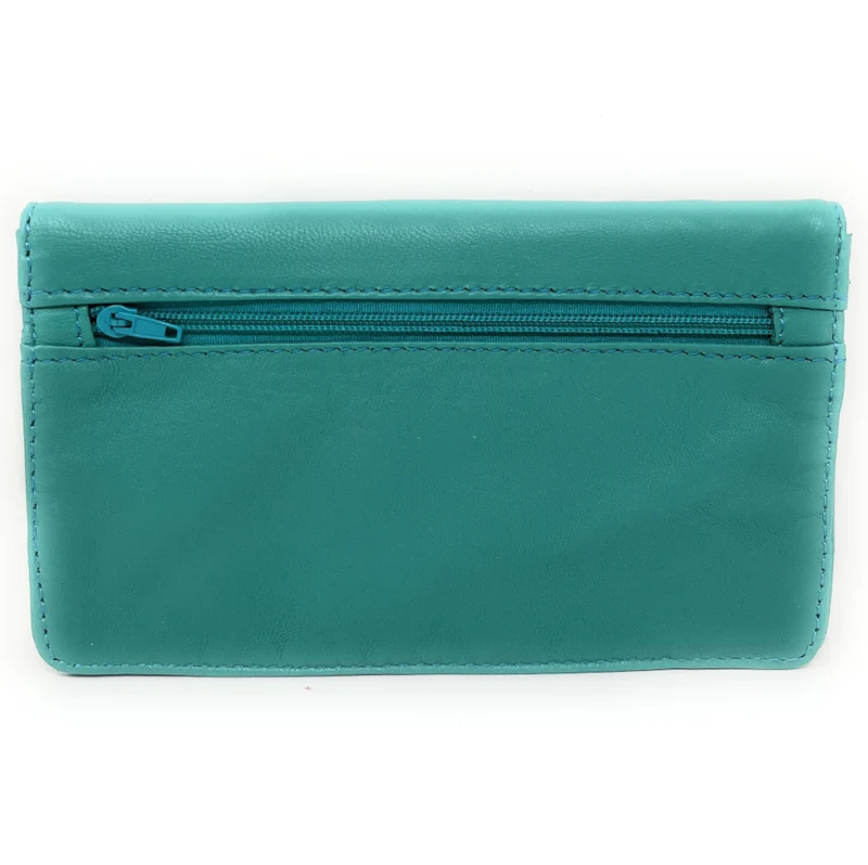 Pochette porte-monnaie en cuir lisse IMPRO Vert Véronèse