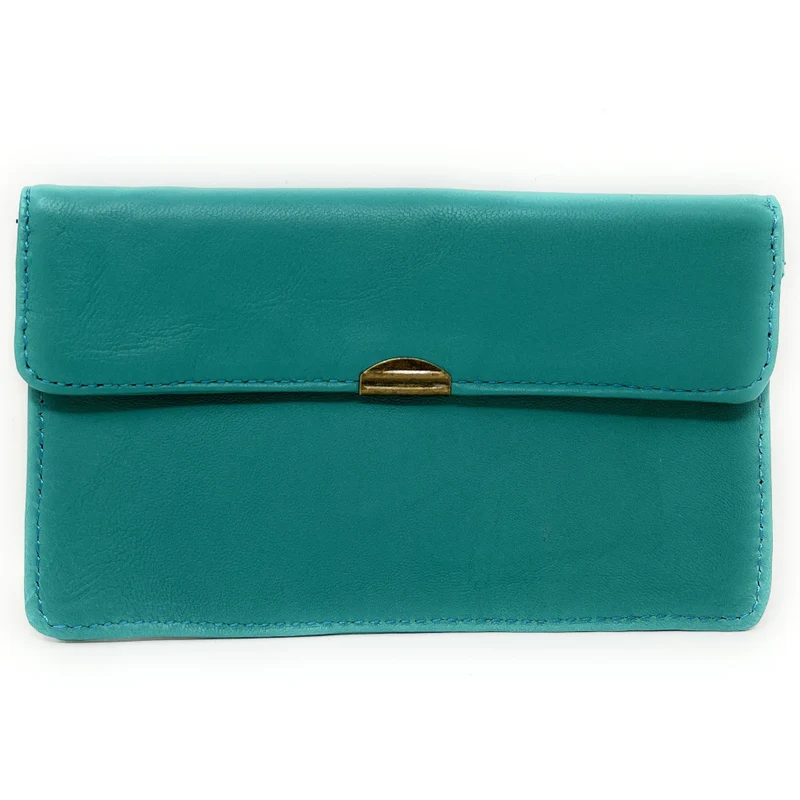 Pochette porte-monnaie en cuir lisse IMPRO Vert Véronèse