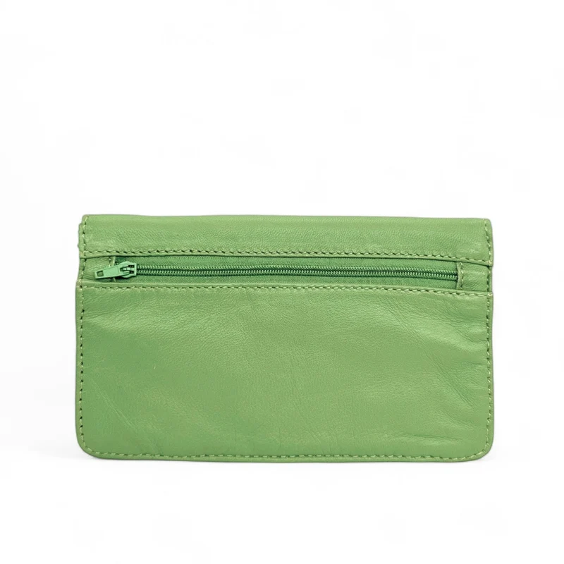 Pochette porte-monnaie en cuir lisse IMPRO Vert amande