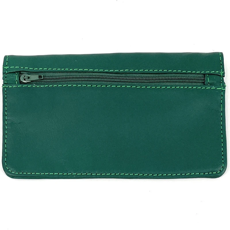 Pochette porte-monnaie en cuir lisse IMPRO Vert forêt