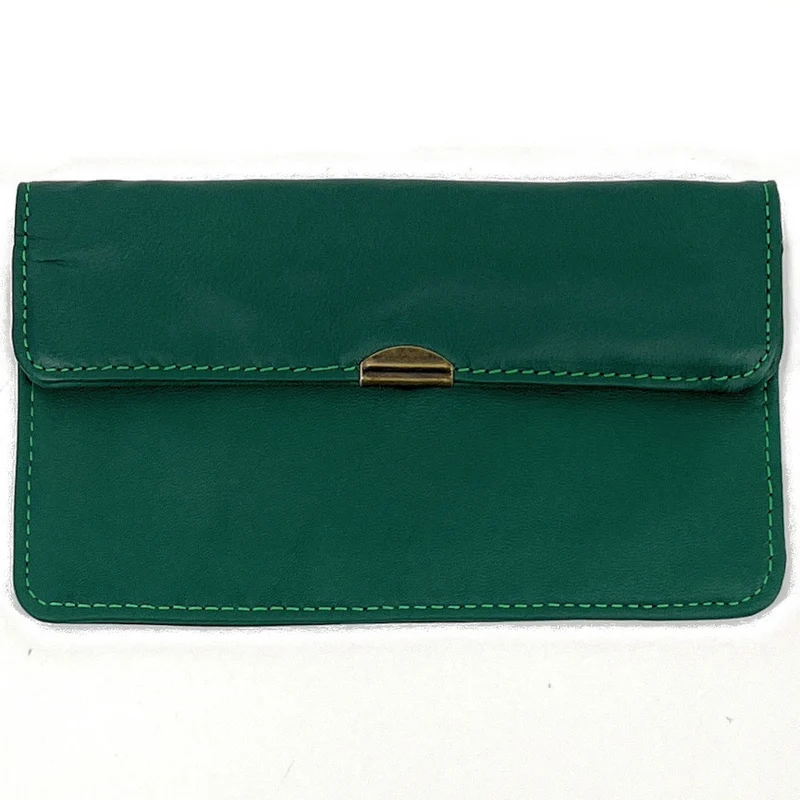 Pochette porte-monnaie en cuir lisse IMPRO Vert forêt