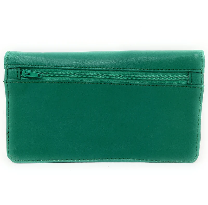 Pochette porte-monnaie en cuir lisse IMPRO Vert anglais