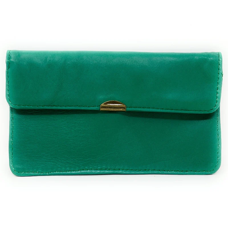 Pochette porte-monnaie en cuir lisse IMPRO Vert anglais