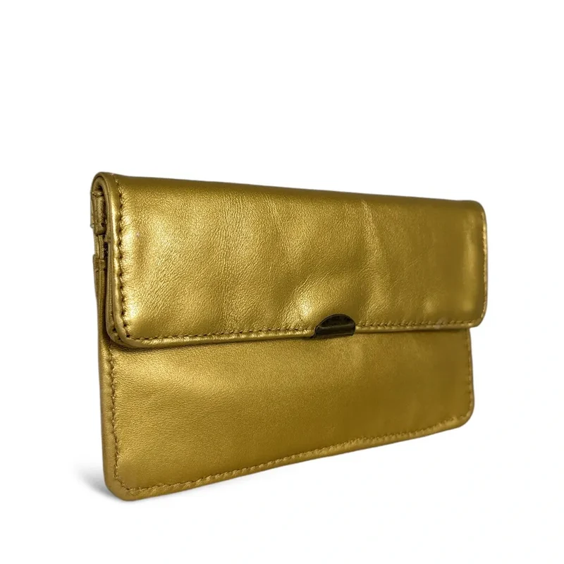 Pochette porte-monnaie en cuir métallisé IMPRO Or