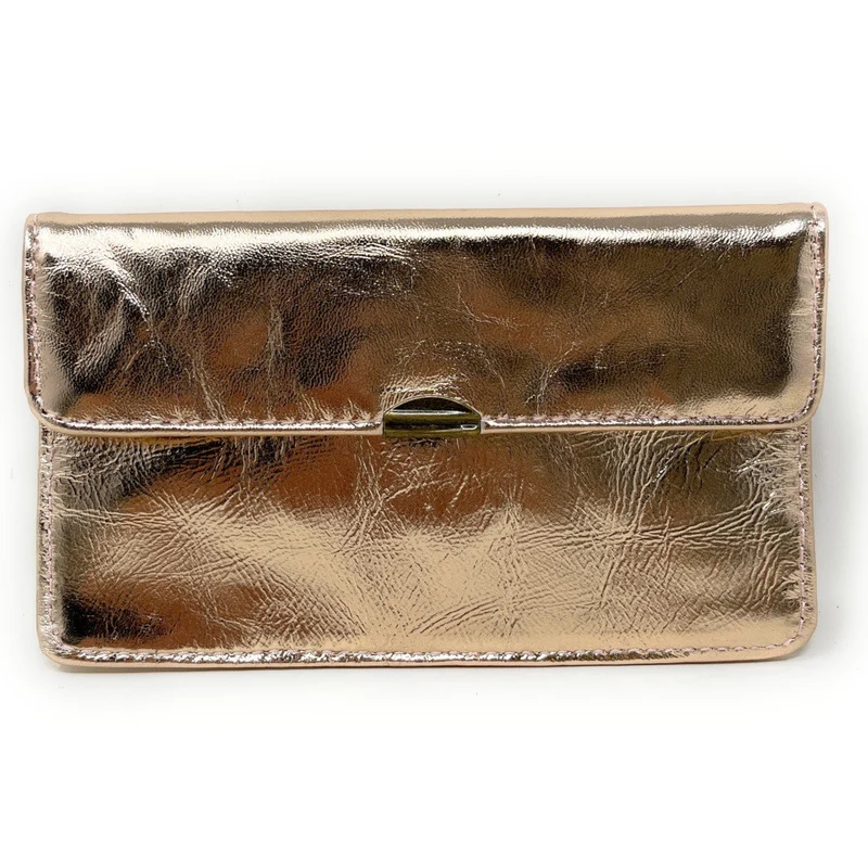 Pochette porte-monnaie en cuir métallisé IMPRO Rose gold