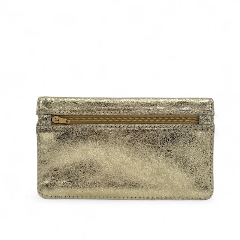 Pochette porte-monnaie en cuir métallisé IMPRO Or pâle