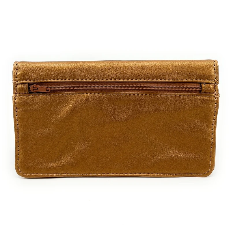 Pochette porte-monnaie en cuir métallisé IMPRO Or cuivré