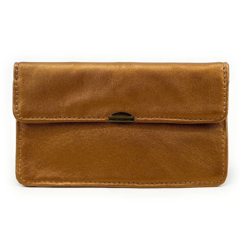 Pochette porte-monnaie en cuir métallisé IMPRO Or cuivré