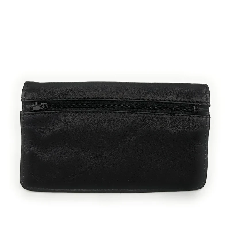 Pochette porte-monnaie en cuir lisse IMPRO Noir