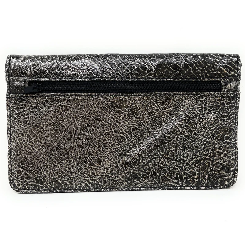 Pochette porte-monnaie en cuir IMPRO Argent foncé