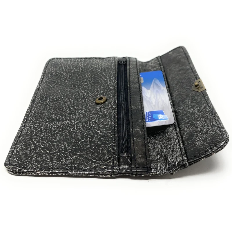 Pochette porte-monnaie en cuir IMPRO Argent foncé