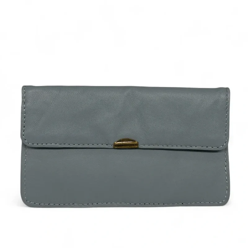 Pochette porte-monnaie en cuir lisse IMPRO Gris pigeon