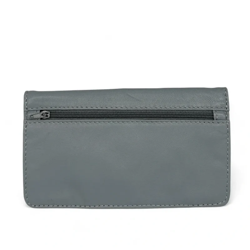 Pochette porte-monnaie en cuir lisse IMPRO Gris pigeon
