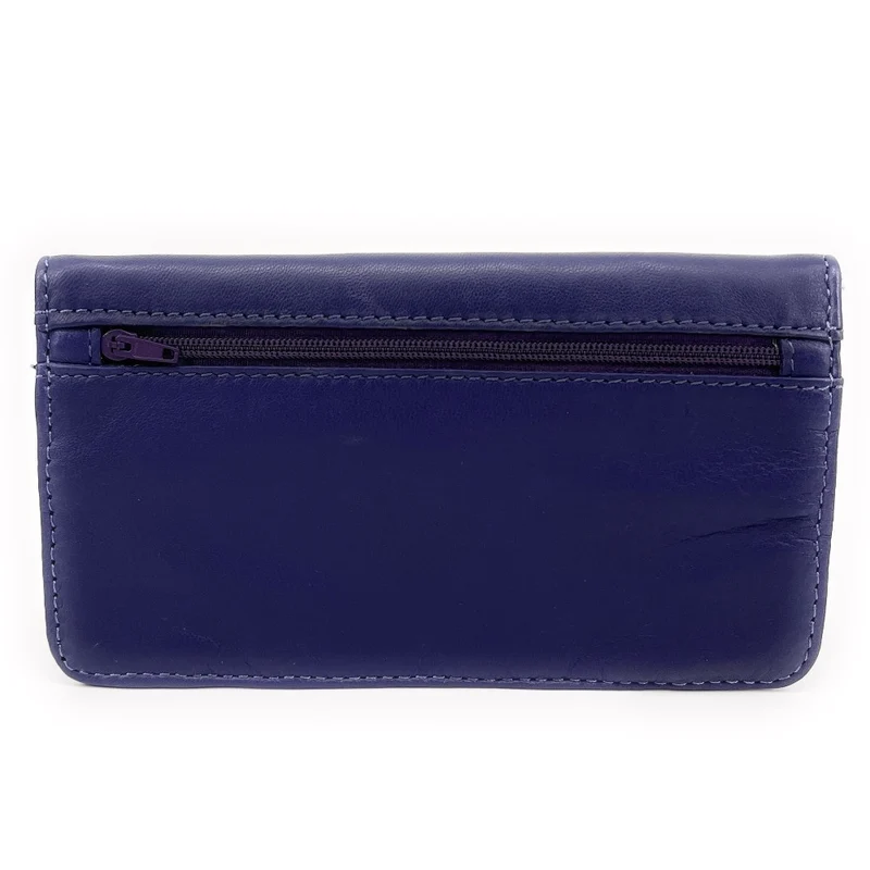 Pochette porte-monnaie en cuir lisse IMPRO Bleu profond