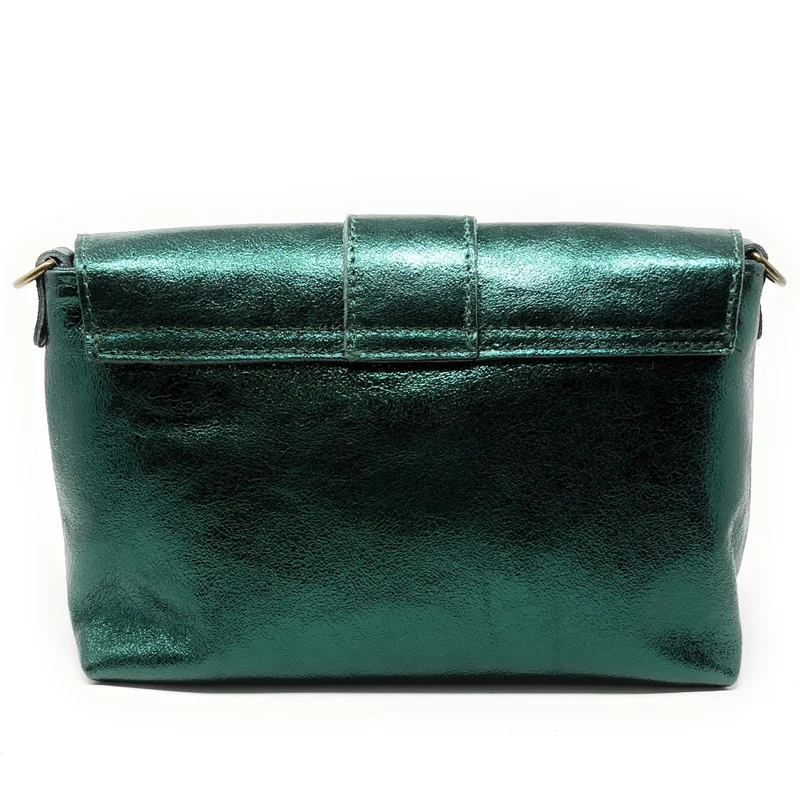 Mini sac en cuir irisé VERONE Vert forêt irisé
