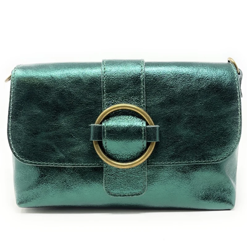 Mini sac en cuir irisé VERONE Vert forêt irisé