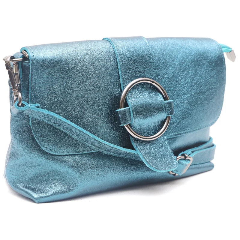 Mini sac en cuir irisé VERONE Turquoise irisé