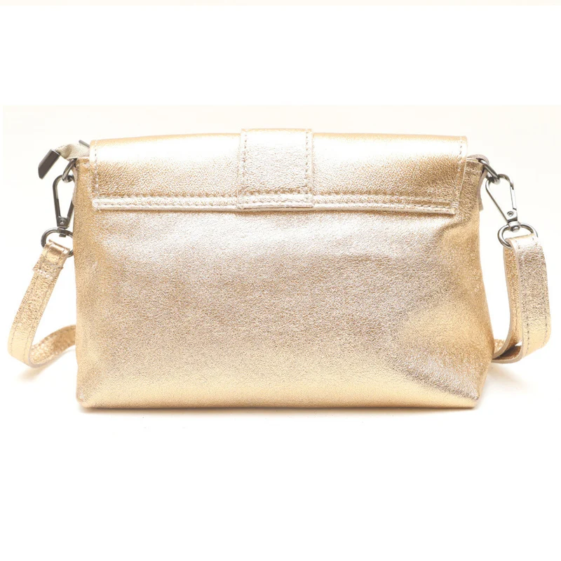 Mini sac en cuir irisé VERONE Or pâle