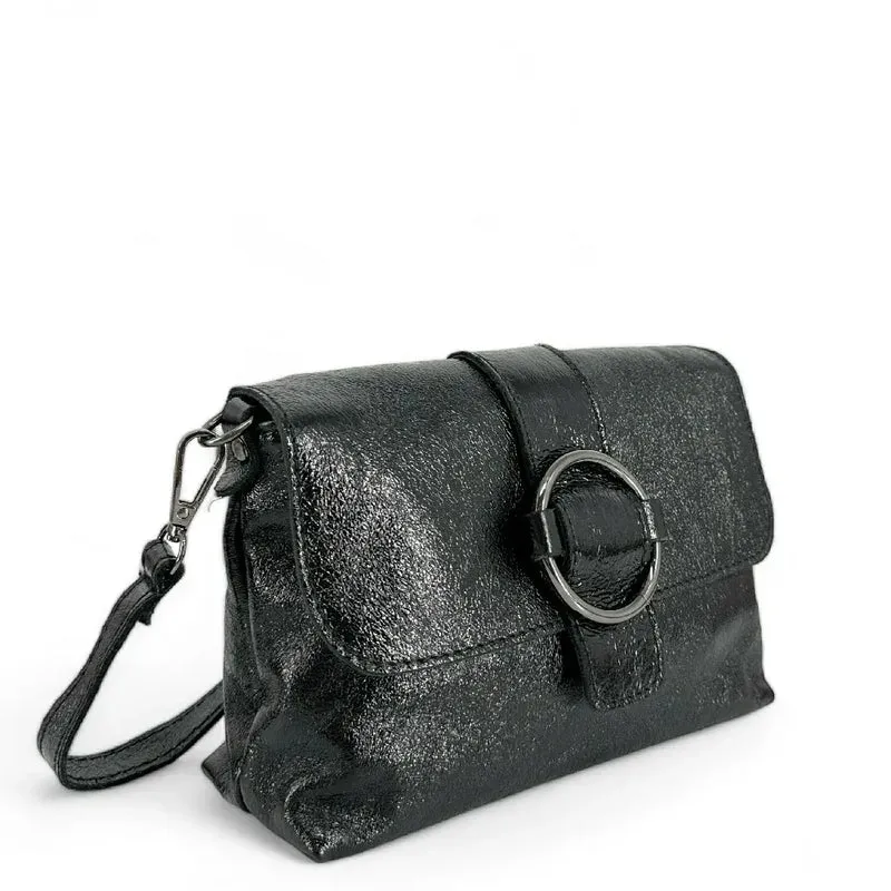 Mini sac en cuir irisé VERONE Noir irisé