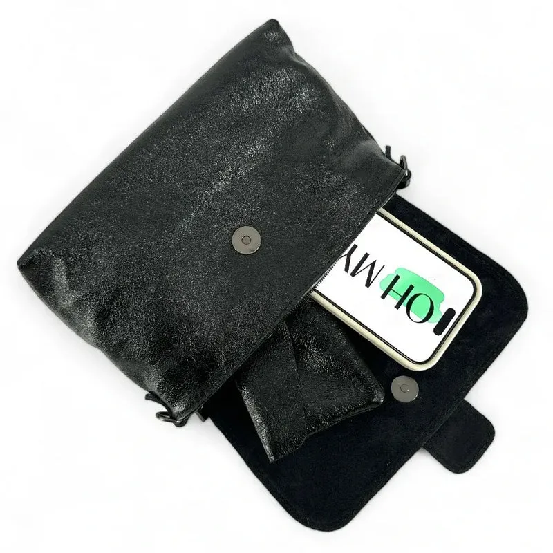 Mini sac en cuir irisé VERONE Noir irisé
